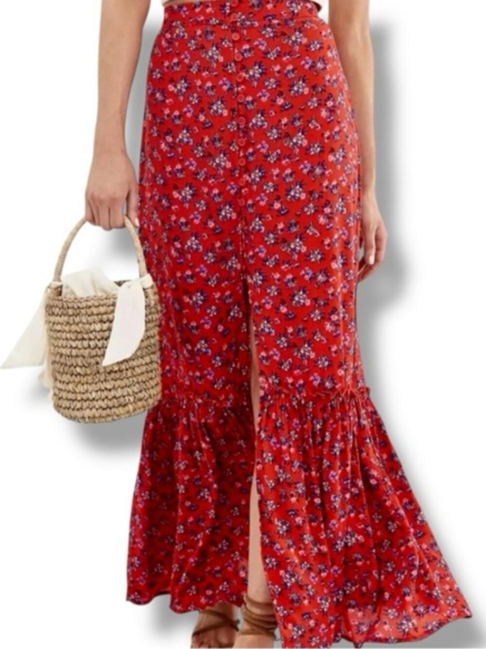 Band of Gypsies Tiered Floral Skirt